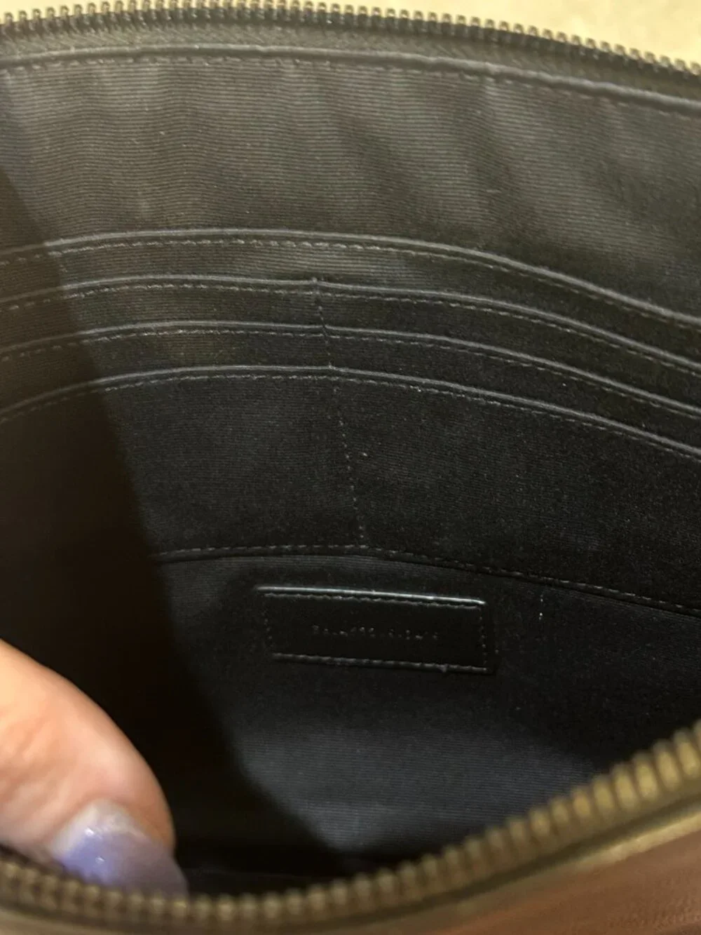Saint Laurent YSL Cassandre Zip Tablet Clutch Black Leather - Picture 8 of 9